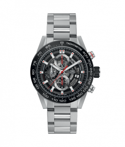TAG Heuer Carrera Calibre Heuer 01 43 Stainless Steel / Black Ceramic / Skeleton / Bracelet CAR201V.BA0766