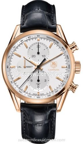 TAG Heuer Carrera Calibre 1887 41 Rose Gold / Silver / Alligator CAR2140.FC8145
