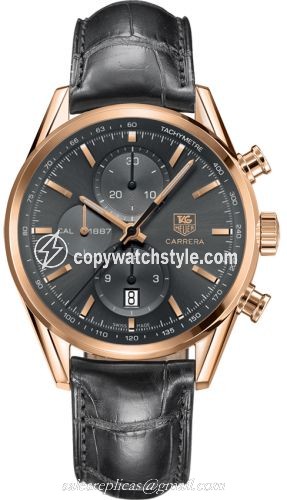 TAG Heuer Carrera Calibre 1887 41 Rose Gold / Grey / Alligator CAR2141.FC8182 TAG Heuer Carrera Calibre 1887 41 Rose Gold / Grey / Alligator CAR2141.FC8182