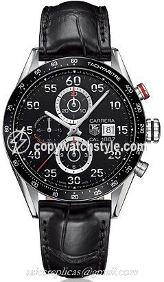 TAG Heuer Carrera Calibre 1887 43 Stainless Steel / Black / Alligator CAR2A10.FC6235