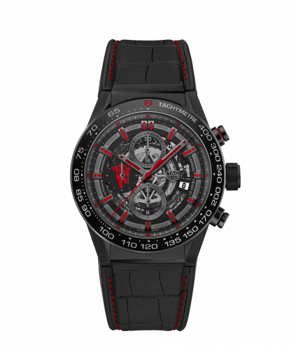TAG Heuer Carrera Calibre Heuer 01 45 Stainless Steel / Skeleton / Alligator / Manchester United CAR2A1J.FC6400 TAG Heuer Carrera Calibre Heuer 01 45 Stainless Steel / Skeleton / Alligator / Manchester United CAR2A1J.FC6400