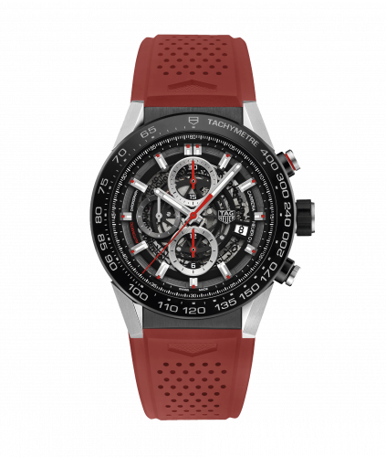 TAG Heuer Carrera Calibre Heuer 01 45 Stainless Steel / Skeleton / Rubber / Red Touch CAR2A1Z.FT6050 TAG Heuer Carrera Calibre Heuer 01 45 Stainless Steel / Skeleton / Rubber / Red Touch CAR2A1Z.FT6050
