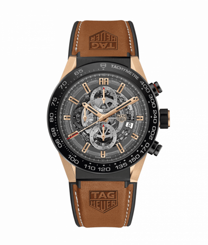 TAG Heuer Carrera Calibre Heuer 01 45 Rose Gold / Ceramic / Skeleton / Rubber CAR2A5C.FT6125