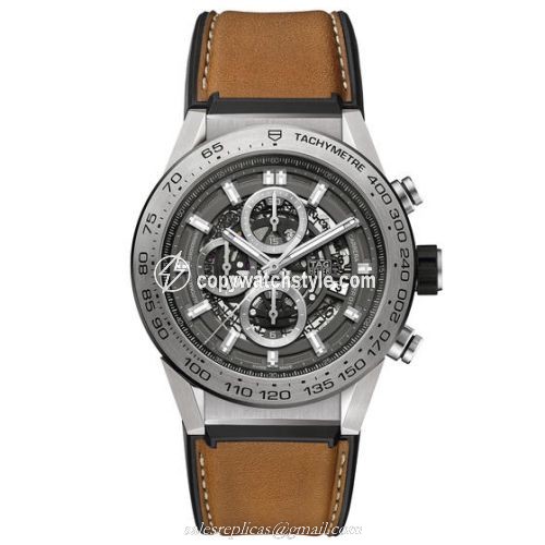 TAG Heuer Carrera Calibre Heuer 01 45 Titanium / Grey Phantom / Barenia CAR2A8A.FT6072 TAG Heuer Carrera Calibre Heuer 01 45 Titanium / Grey Phantom / Barenia CAR2A8A.FT6072