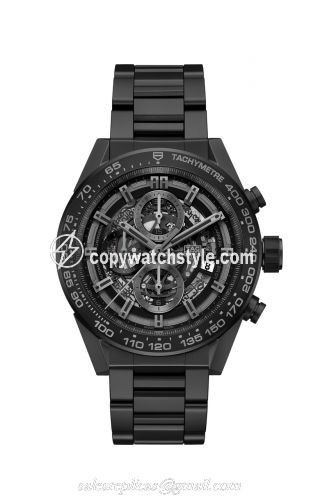 TAG Heuer Carrera Calibre Heuer 01 45 Ceramic / Skeleton / Bracelet CAR2A91.BH0742