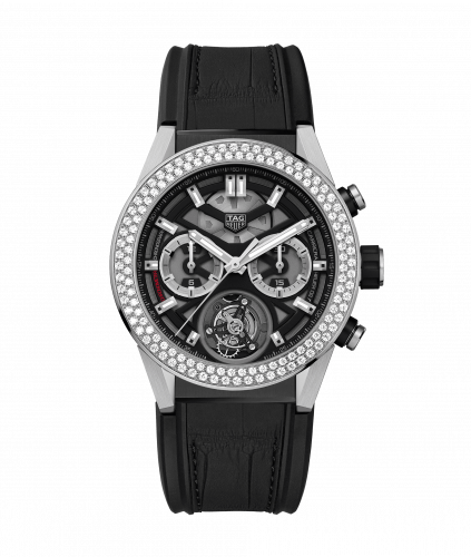 TAG Heuer Carrera Calibre Heuer 02T 45 Chronograph Tourbillon Titanium / Stainless Steel / Diamond / Alligator CAR5A80.FC6377 TAG Heuer Carrera Calibre Heuer 02T 45 Chronograph Tourbillon Titanium / Stainless Steel / Diamond / Alligator CAR5A80.FC6377