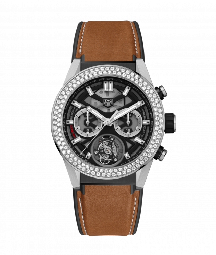 TAG Heuer Carrera Calibre Heuer 02T 45 Chronograph Tourbillon Titanium / Stainless Steel / Diamond / Calf CAR5A80.FT6072 TAG Heuer Carrera Calibre Heuer 02T 45 Chronograph Tourbillon Titanium / Stainless Steel / Diamond / Calf CAR5A80.FT6072