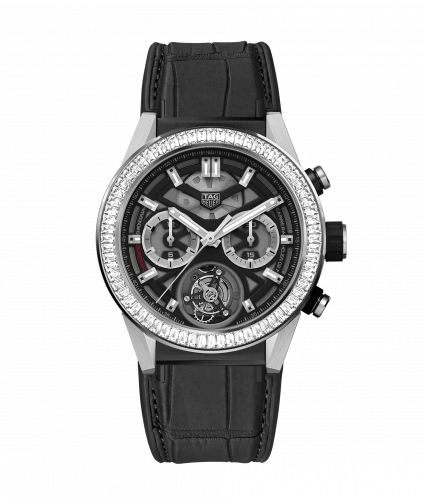 TAG Heuer Carrera Calibre Heuer 02T 45 Chronograph Tourbillon Titanium / Stainless Steel / Baguette / Alligator CAR5A81.FC6377 TAG Heuer Carrera Calibre Heuer 02T 45 Chronograph Tourbillon Titanium / Stainless Steel / Baguette / Alligator CAR5A81.FC6377