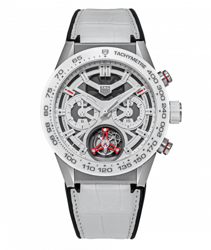 TAG Heuer Carrera Calibre Heuer 02T 45 Chronograph Tourbillon Titanium / Ceramic / Alligator / Ginza CAR5A8S.EB0136 TAG Heuer Carrera Calibre Heuer 02T 45 Chronograph Tourbillon Titanium / Ceramic / Alligator / Ginza CAR5A8S.EB0136