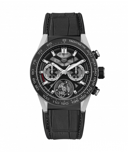 TAG Heuer Carrera Calibre Heuer 02T 45 Chronograph Tourbillon Titanium / Alligator CAR5A8Y.FC6377