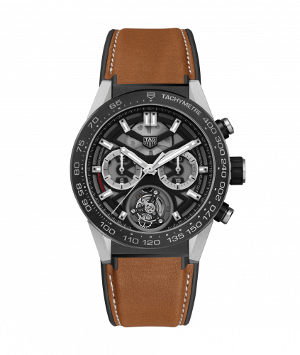 TAG Heuer Carrera Calibre Heuer 02T 45 Chronograph Tourbillon Titanium / Ceramic / Calf CAR5A8Y.FT6072 TAG Heuer Carrera Calibre Heuer 02T 45 Chronograph Tourbillon Titanium / Ceramic / Calf CAR5A8Y.FT6072
