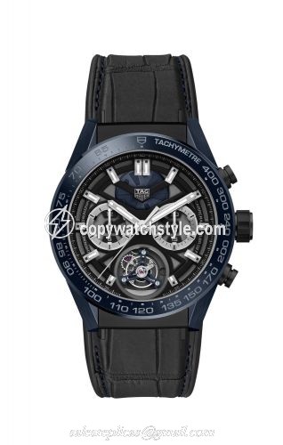 TAG Heuer Carrera Calibre Heuer 02T 45 Chronograph Tourbillon Ceramic / Stainless Steel / Alligator / Tte de Vipere CAR5A93.FC6442 TAG Heuer Carrera Calibre Heuer 02T 45 Chronograph Tourbillon Ceramic / Stainless Steel / Alligator / Tte de Vipere CAR5A93.FC6442