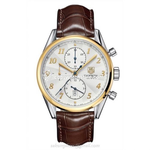 TAG Heuer Carrera Calibre 16 41 Heritage Stainless Steel / Yellow Gold / Silver / Alligator CAS2150.FC6291 TAG Heuer Carrera Calibre 16 41 Heritage Stainless Steel / Yellow Gold / Silver / Alligator CAS2150.FC6291