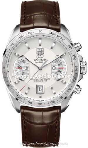 TAG Heuer Grand Carrera Calibre 17 RS 43 Stainless Steel / Silver / Alligator CAV511B.FC6231 TAG Heuer Grand Carrera Calibre 17 RS 43 Stainless Steel / Silver / Alligator CAV511B.FC6231