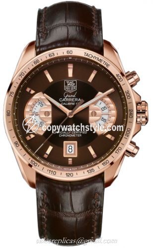 TAG Heuer Grand Carrera Calibre 17 RS Chronograph Red Gold / Brown / Alligator CAV514C.FC8171