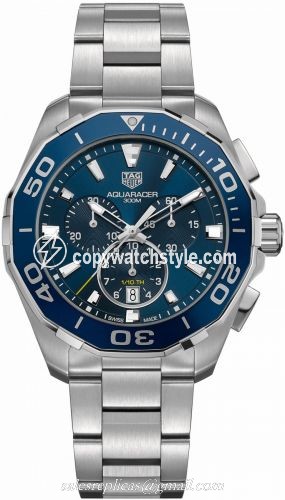 TAG Heuer Aquaracer 300M Quartz Chronograph 43 Stainless Steel / Blue / Bracelet CAY111B.BA0927 TAG Heuer Aquaracer 300M Quartz Chronograph 43 Stainless Steel / Blue / Bracelet CAY111B.BA0927