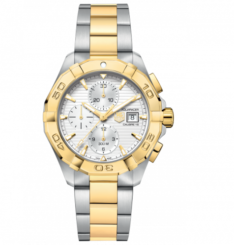 TAG Heuer Aquaracer 300M Calibre 16 43 Stainless Steel / Yellow gold / Silver / Bracelet CAY2121.BB0923 TAG Heuer Aquaracer 300M Calibre 16 43 Stainless Steel / Yellow gold / Silver / Bracelet CAY2121.BB0923