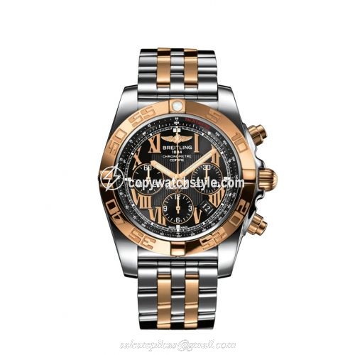 Breitling Chronomat 44 Stainless Steel / Red Gold / Black - Roman / Japan Special Edition CB011012/B957/388C
