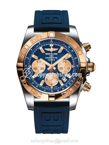 Breitling Chronomat 44 Stainless Steel / Rose Gold / Metallica Blue / Rubber CB011012.C790.158S Breitling Chronomat 44 Stainless Steel / Rose Gold / Metallica Blue / Rubber CB011012.C790.158S