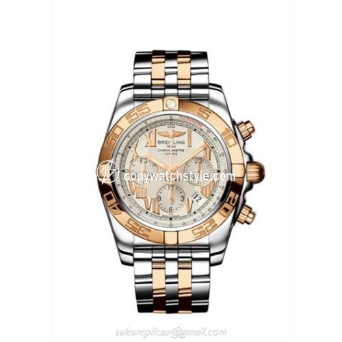 Breitling Chronomat 44 Stainless Steel / Rose Gold / Sierra Silver Roman / Bracelet CB011012.G677.375C