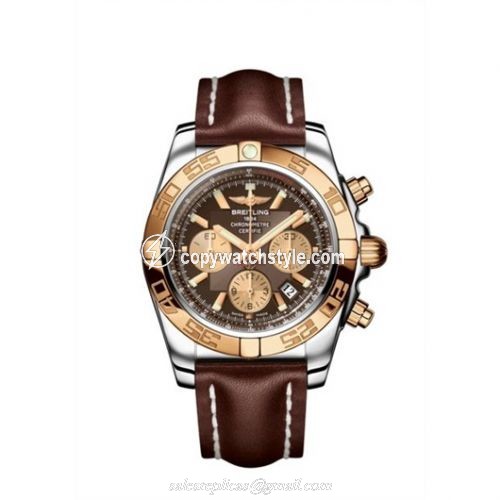 Breitling Chronomat 44 Stainless Steel / Rose Gold / Amber / Calf CB011012.Q567.437X