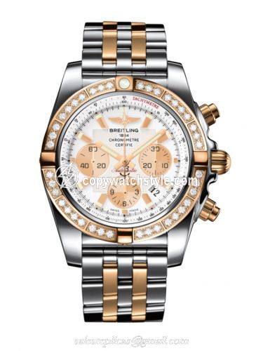 Breitling Chronomat 44 Stainless Steel / Rose Gold / Diamond / Antarctica White / Bracelet CB011053.A696.375C