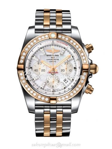 Breitling Chronomat 44 Stainless Steel / Rose Gold / Diamond / Pearl Diamond / Bracelet CB011053.A698.375C Breitling Chronomat 44 Stainless Steel / Rose Gold / Diamond / Pearl Diamond / Bracelet CB011053.A698.375C