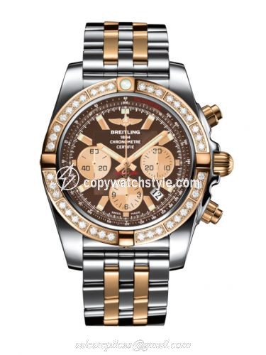 Breitling Chronomat 44 Stainless Steel / Rose Gold / Diamond / Metallica Brown / Bracelet CB011053.Q576.375C Breitling Chronomat 44 Stainless Steel / Rose Gold / Diamond / Metallica Brown / Bracelet CB011053.Q576.375C