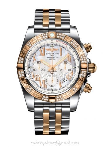 Breitling Chronomat 44 Stainless Steel / Rose Gold / Diamond / Pearl Roman / Bracelet CB0110AA.A693.375C