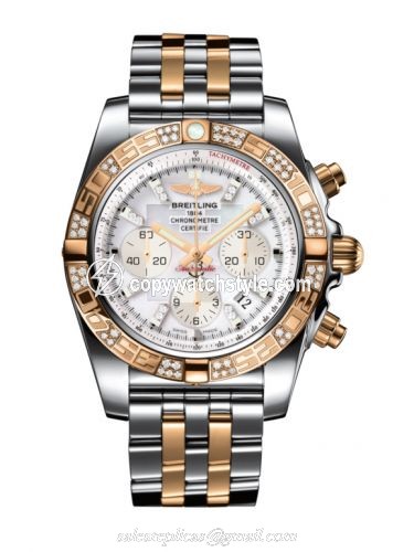 Breitling Chronomat 44 Stainless Steel / Rose Gold / Diamond / Pearl Diamond / Bracelet CB0110AA.A698.375C