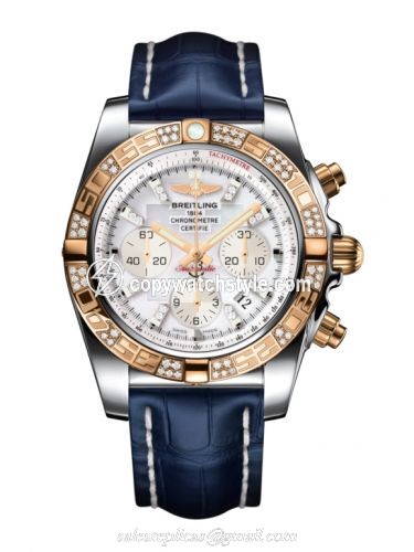 Breitling Chronomat 44 Stainless Steel / Rose Gold / Diamond / Pearl Diamond / Croco CB0110AA.A698.731P Breitling Chronomat 44 Stainless Steel / Rose Gold / Diamond / Pearl Diamond / Croco CB0110AA.A698.731P