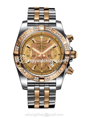 Breitling Chronomat 44 Stainless Steel / Rose Gold / Golden Sun Diamond / Bracelet CB0110AA.H548.375C