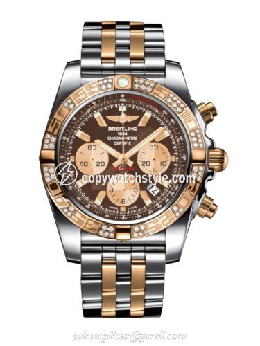 Breitling Chronomat 44 Stainless Steel / Rose Gold / Diamond / Metallica Brown / Bracelet CB0110AA.Q576.375C Breitling Chronomat 44 Stainless Steel / Rose Gold / Diamond / Metallica Brown / Bracelet CB0110AA.Q576.375C