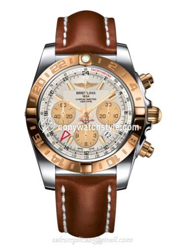 Breitling Chronomat 44 GMT Stainless Steel / Rose Gold / Sierra Silver / Calf CB042012.G755.433X Breitling Chronomat 44 GMT Stainless Steel / Rose Gold / Sierra Silver / Calf CB042012.G755.433X