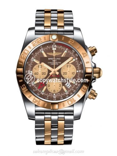 Breitling Chronomat 44 GMT Stainless Steel / Rose Gold / Metallica Brown / Bracelet CB042012.Q590.375C