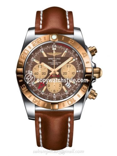 Breitling Chronomat 44 GMT Stainless Steel / Rose Gold / Metallica Brown / Calf CB042012.Q590.433X Breitling Chronomat 44 GMT Stainless Steel / Rose Gold / Metallica Brown / Calf CB042012.Q590.433X