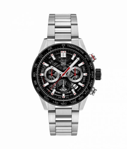 TAG Heuer Carrera Calibre Heuer 02 43 Stainless Steel / Black Ceramic / Skeleton / Bracelet CBG2010.BA0662 TAG Heuer Carrera Calibre Heuer 02 43 Stainless Steel / Black Ceramic / Skeleton / Bracelet CBG2010.BA0662