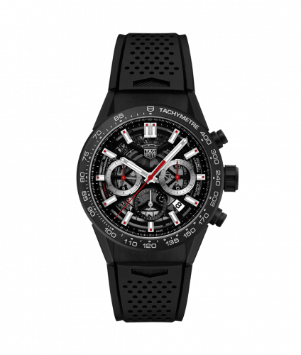 TAG Heuer Carrera Calibre Heuer 02 43 Black Ceramic / Skeleton / Rubber CBG2090.FT6145 TAG Heuer Carrera Calibre Heuer 02 43 Black Ceramic / Skeleton / Rubber CBG2090.FT6145
