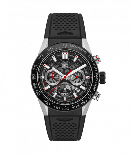 TAG Heuer Carrera Calibre Heuer 02 45 Stainless Steel / Black Ceramic / Skeleton / Rubber CBG2A10.FT6168 TAG Heuer Carrera Calibre Heuer 02 45 Stainless Steel / Black Ceramic / Skeleton / Rubber CBG2A10.FT6168