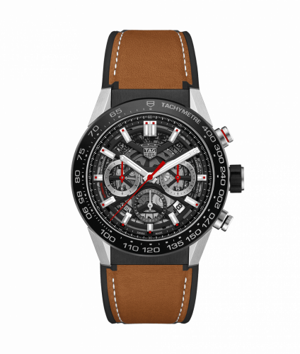 TAG Heuer Carrera Calibre Heuer 02 45 Stainless Steel / Black Ceramic / Skeleton / Calf CBG2A10.FT6169 TAG Heuer Carrera Calibre Heuer 02 45 Stainless Steel / Black Ceramic / Skeleton / Calf CBG2A10.FT6169