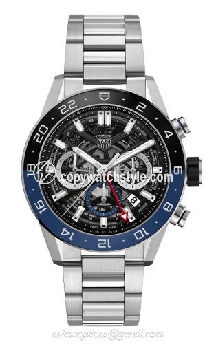TAG Heuer Carrera Calibre Heuer 02 GMT Stainless Steel / Skeleton / Bracelet CBG2A1Z.BA0658