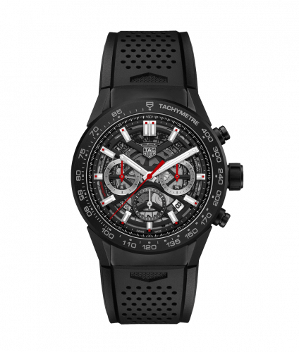 TAG Heuer Carrera Calibre Heuer 02 45 Black Ceramic / Skeleton / Rubber CBG2A90.FT6173