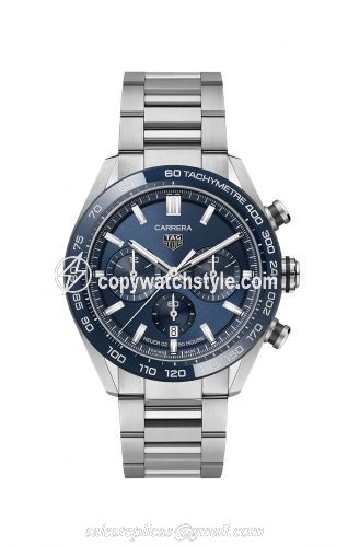 TAG Heuer Carrera Calibre Heuer 02 44 Stainless Steel / Blue CBN2A1A.BA0643