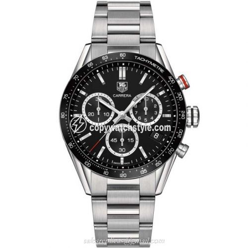 TAG Heuer Carrera Quartz 41 Stainless Steel / Black / Bracelet CV1A10.BA0796