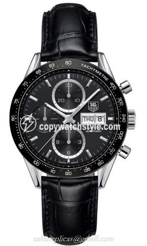 TAG Heuer Carrera Calibre 16 Day Date 41 Stainless Steel / Black / Alligator CV201AG.FC6266 TAG Heuer Carrera Calibre 16 Day Date 41 Stainless Steel / Black / Alligator CV201AG.FC6266