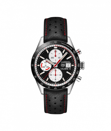 TAG Heuer Carrera Calibre 16 41 Stainless Steel / Black Retro / Calf CV201AP.FC6429
