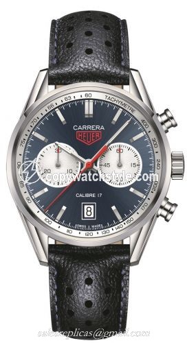 TAG Heuer Carrera Calibre 17 41 Stainless Steel / Blue / Calf CV211A.FC6335 TAG Heuer Carrera Calibre 17 41 Stainless Steel / Blue / Calf CV211A.FC6335