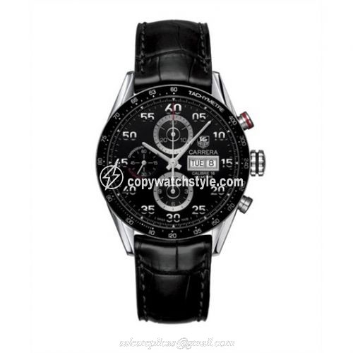 TAG Heuer Carrera Calibre 16 Day Date 43 Stainless Steel / Black / Alligator CV2A10.FC6235 TAG Heuer Carrera Calibre 16 Day Date 43 Stainless Steel / Black / Alligator CV2A10.FC6235