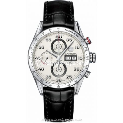 TAG Heuer Carrera Calibre 16 Day Date 43 Stainless Steel / Silver / Alligator CV2A11.FC6235 TAG Heuer Carrera Calibre 16 Day Date 43 Stainless Steel / Silver / Alligator CV2A11.FC6235