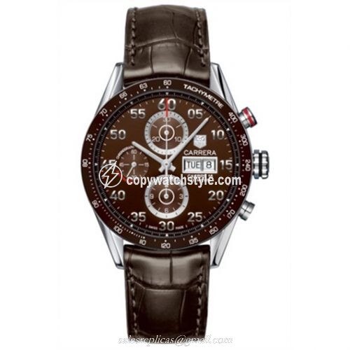 TAG Heuer Carrera Calibre 16 Day Date 43 Stainless Steel / Brown / Alligator CV2A12.FC6236 TAG Heuer Carrera Calibre 16 Day Date 43 Stainless Steel / Brown / Alligator CV2A12.FC6236
